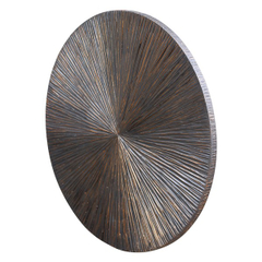 Wandornament Pictura 60 cm rond gestreept bruin