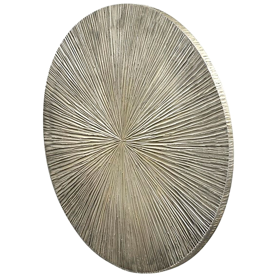Wandornament Pictura 80 cm rond gestreept grijs