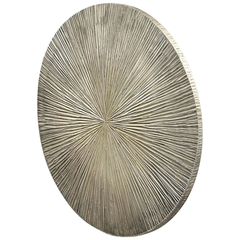 Wandornament Pictura 100 cm rond gestreept grijs