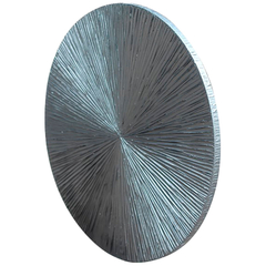 Wandornament Pictura 100 cm rond gestreept zilver
