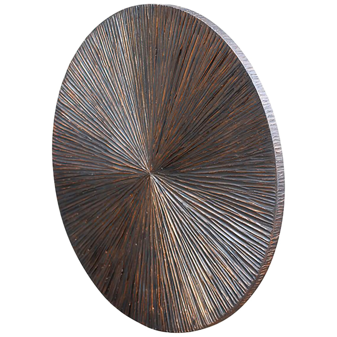 Wandornament Pictura 100 cm rond gestreept bruin
