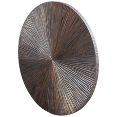 Wandornament Pictura 100 cm rond gestreept bruin