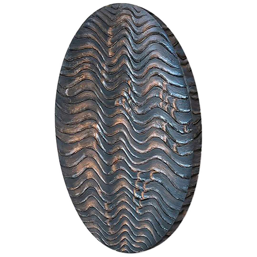 Wandornament Pictura 60 cm rond golvend bruin