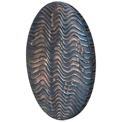 Wandornament Pictura 60 cm rond golvend bruin