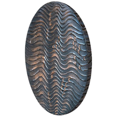 Wandornament Pictura 80 cm rond golvend bruin