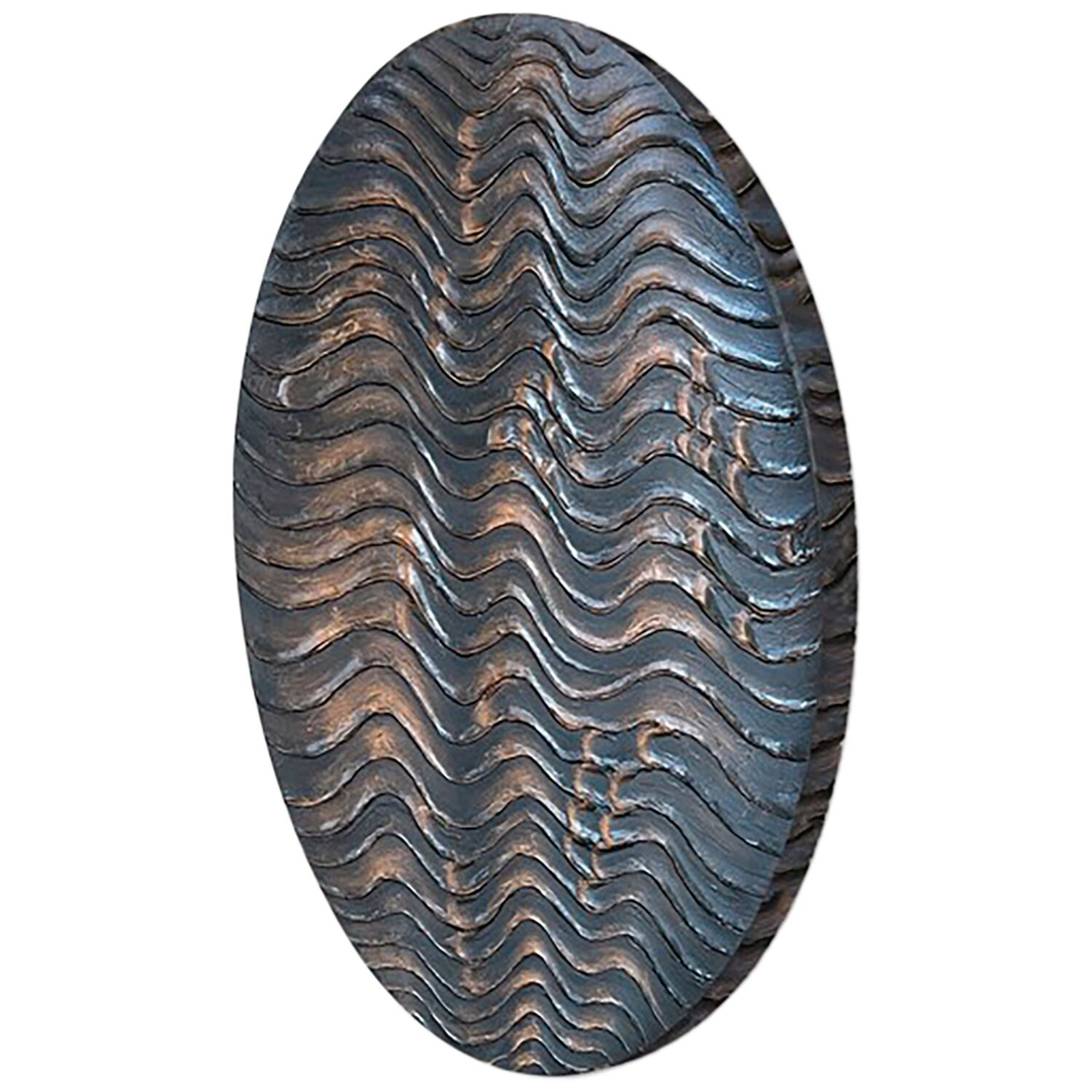Wandornament Pictura 100 cm rond golvend bruin