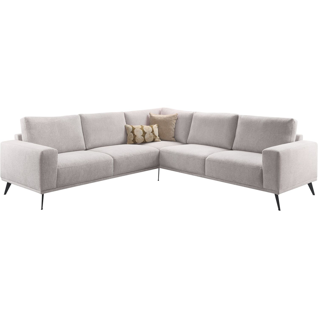 Hoekbank Lindon lichtgrijs basic comfort