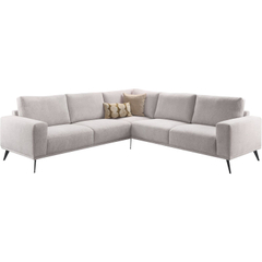 Hoekbank Lindon lichtgrijs basic comfort