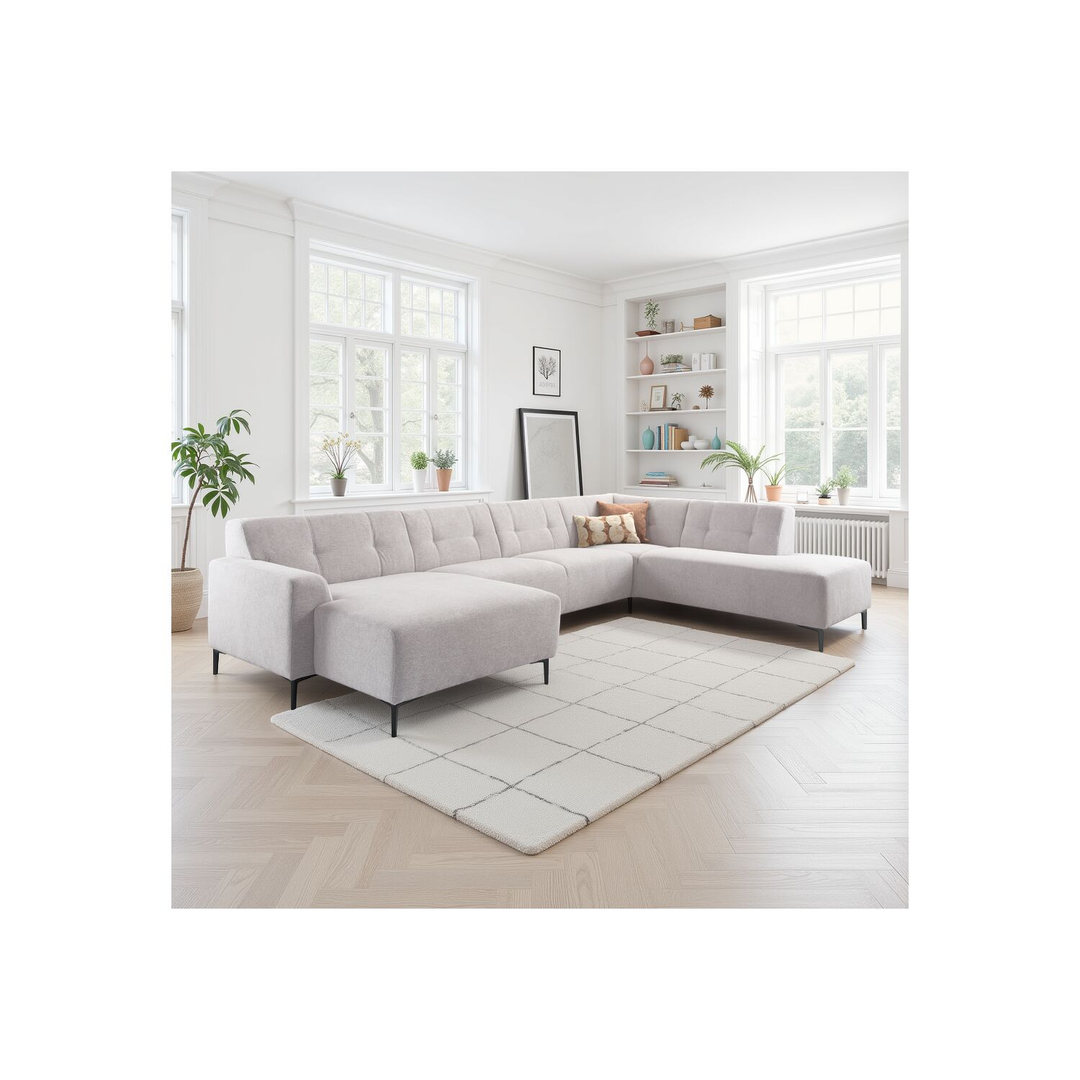 Hoekbank rechts Tordera grijs premium comfort
