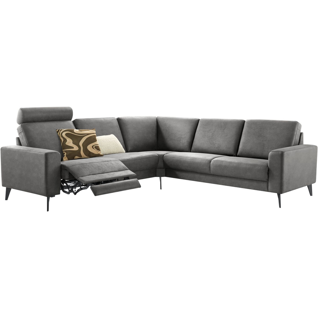 Hoekbank rechts Nyborg microleder antraciet premium comfort 