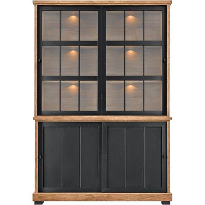Vitrinekast Ladonia 210x143x050 cm 4 schuifdeuren