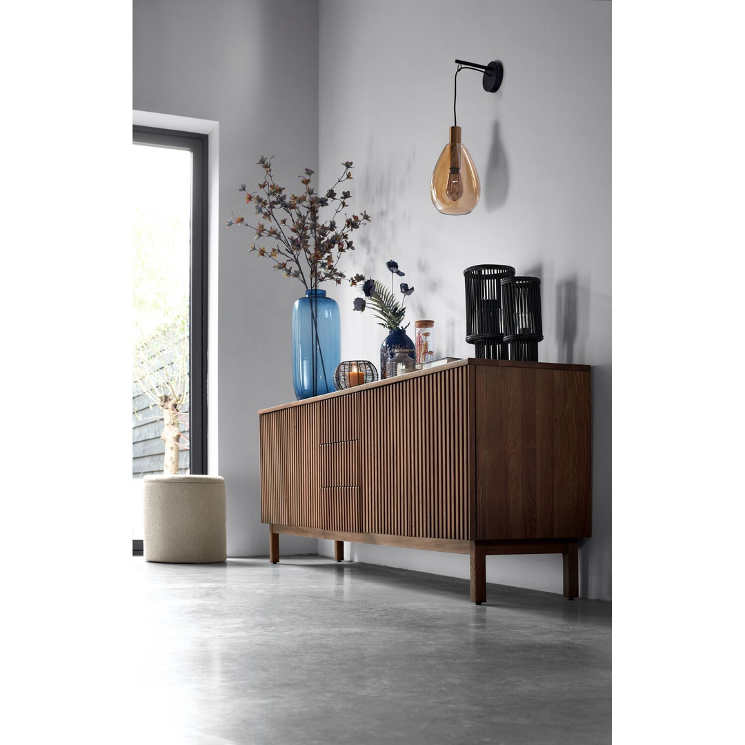 Dressoir Arrosto eikenhout 76x225x45 cm Dark Roast