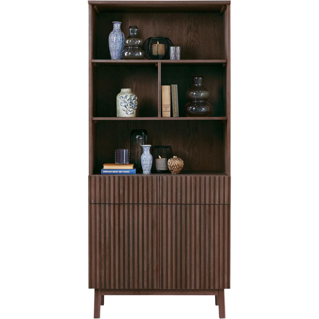 Boekenkast Arrosto eikenhout 203x90x45 cm Dark Roast