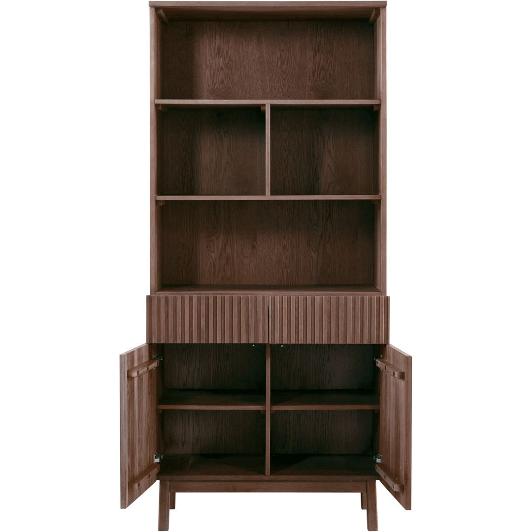 Boekenkast Arrosto eikenhout 203x90x45 cm Dark Roast