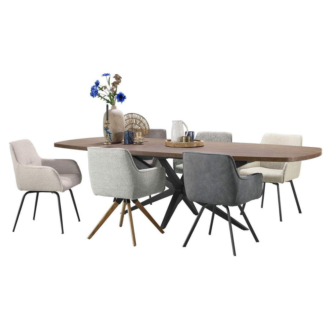 Uitschuifbare eettafel Mascaro 220/280x120 cm Deens ovaal