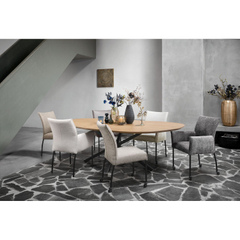 Eettafel Tavolo eikenhout 230x115 cm kiezel bruin