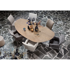 Eettafel Tavolo eikenhout 230x115 cm kiezel bruin