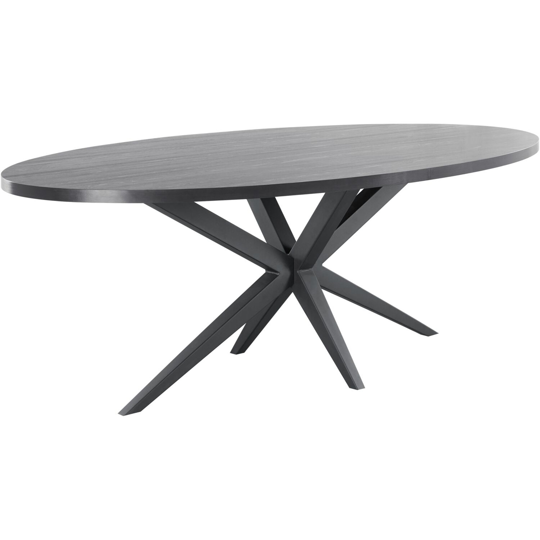 Eettafel Mascaro 220x120 cm ovaal zwart