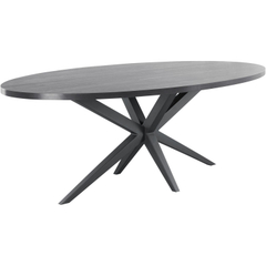 Eettafel Mascaro 220x120 cm ovaal zwart