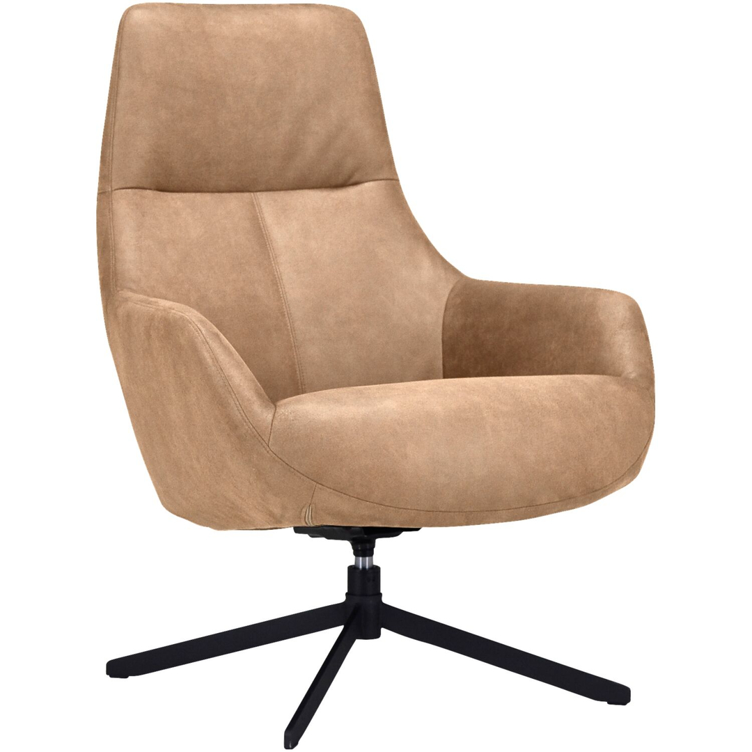 Draaifauteuil Vaneze microleder lichtbruin