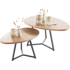 Salontafelset Locarnio 40 en 52 cm organisch misty oak