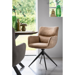 Eetkamerstoel Lasanto draaibaar microvezel taupe