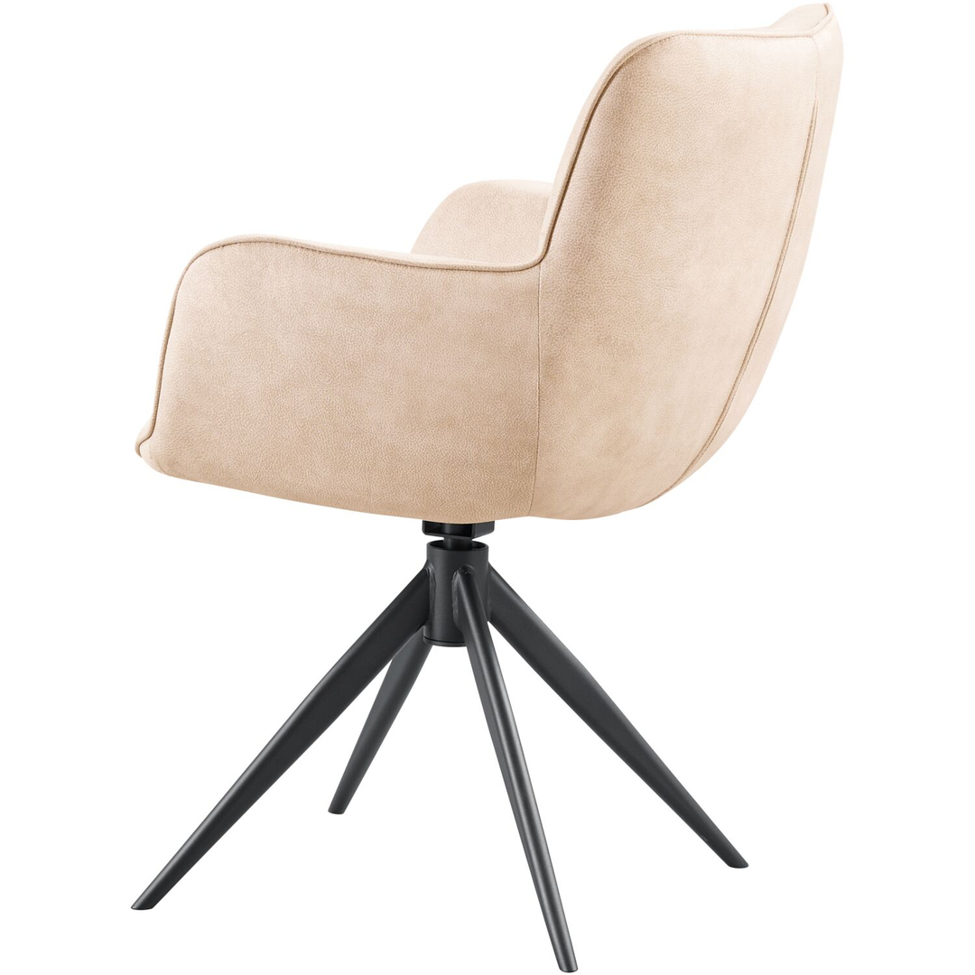 Eetkamerstoel Lasanto draaibaar microvezel beige