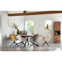 Eetkamerstoel Lasanto draaibaar okergeel
