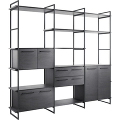 Wandkast Sistema 226x244x45 cm zwart