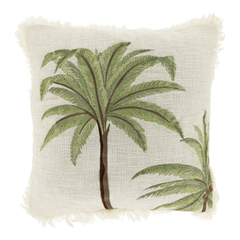 Sierkussen Antrona 45x45 cm wit palmboom