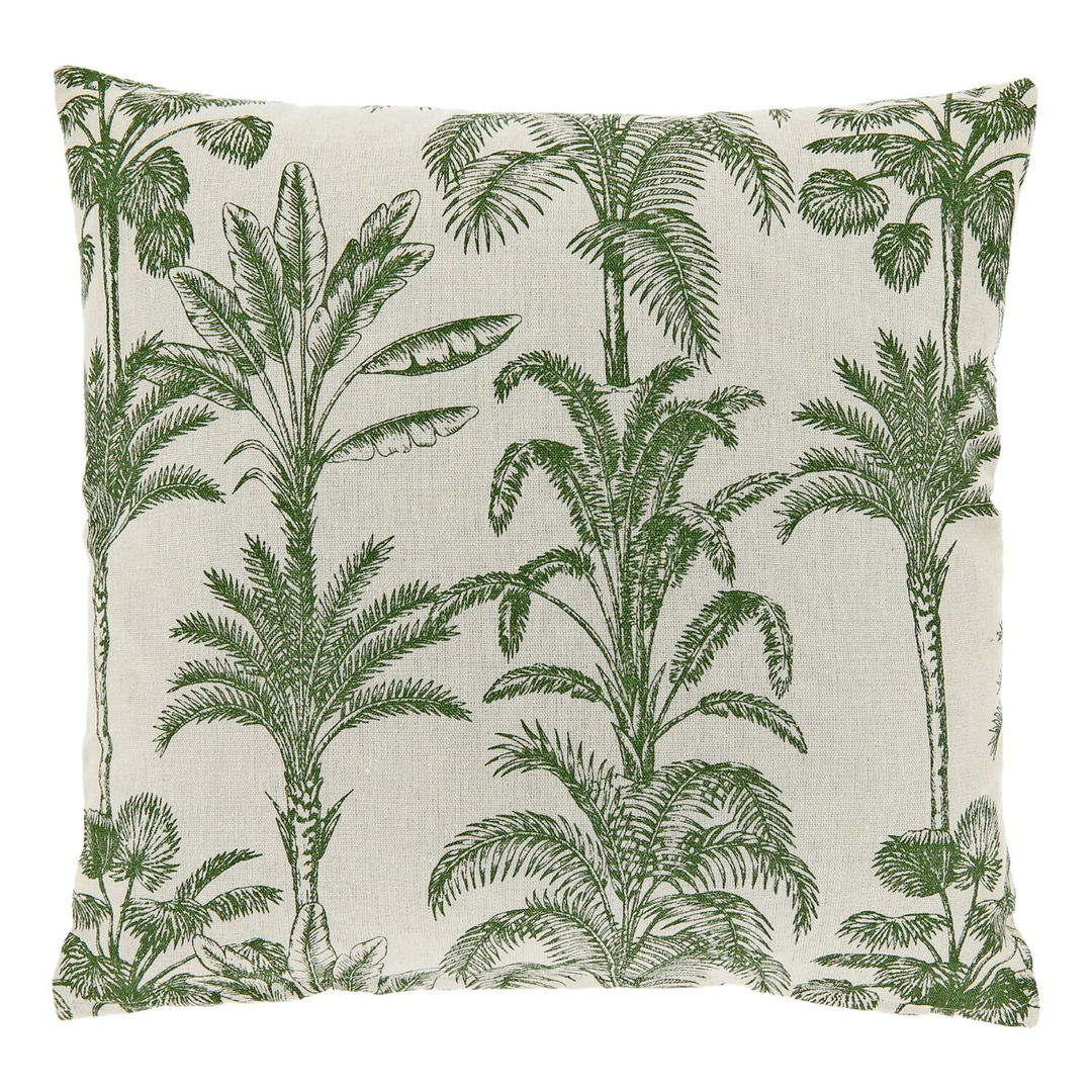 Sierkussen Canosa lichtgroen met palmboom print