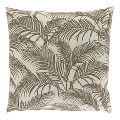 Sierkussen Canosa taupe met palmboomtakken