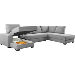 Hoekbank rechts Florance polyether grijs