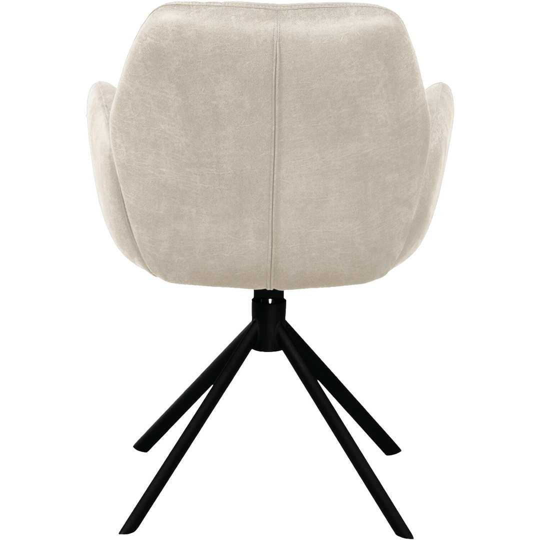 Eetkamerstoel Loranzo draaibaar microvezel beige