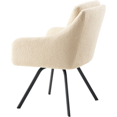 Eetkamerstoel Meltina draaibaar bouclé beige