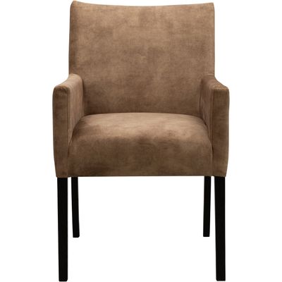 Eetkamerstoel Avanza met armleuning velvet ecru
