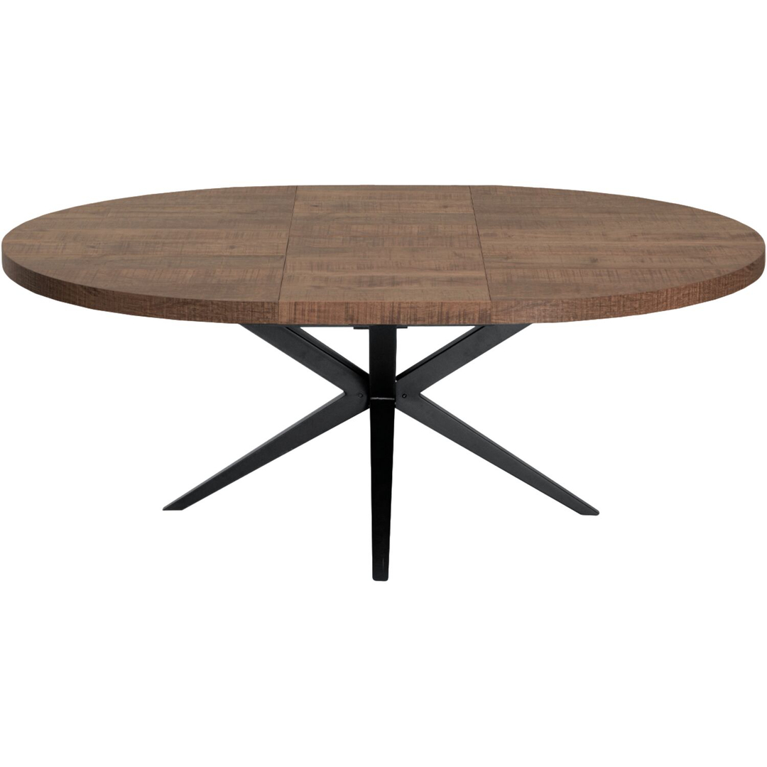 Uitschuifbare eettafel Mascaro 140/180 cm rond dark mango