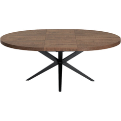 Uitschuifbare eettafel Mascaro 150/190 cm rond dark mango
