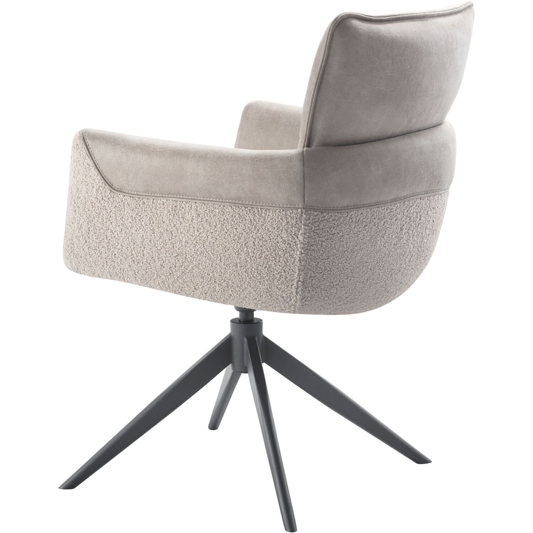 Eetkamerstoel Mirandola draaibaar microleder beige