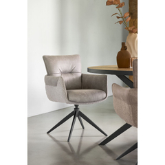 Eetkamerstoel Mirandola draaibaar microleder beige