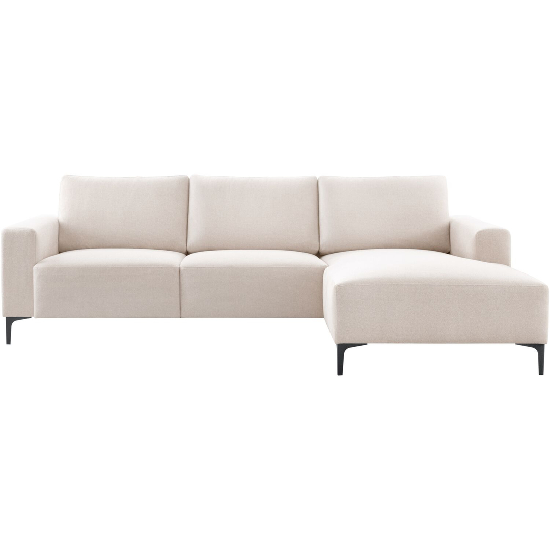 Hoekbank rechts Fabria beige basic comfort