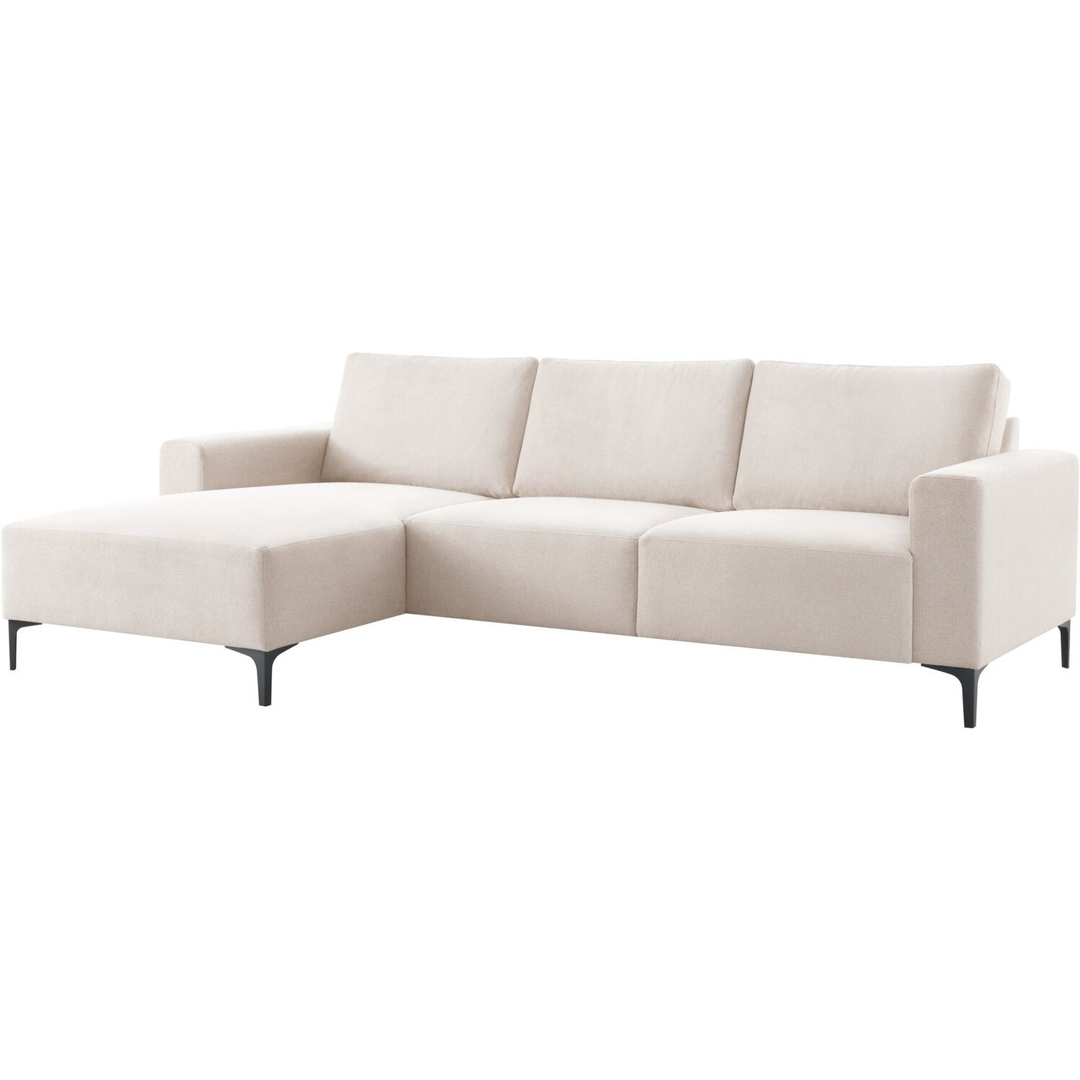 Hoekbank Links Fabria beige basic comfort
