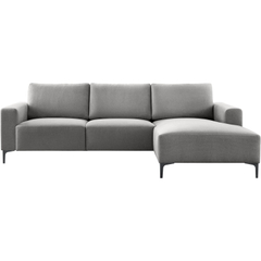 Hoekbank rechts Fabria donkergrijs basic comfort