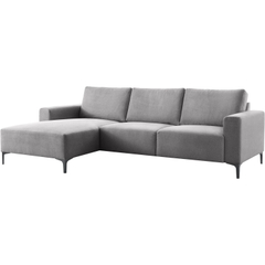 Hoekbank links Fabria donkergrijs basic comfort