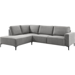Hoekbank links Fabria middel donkergrijs basic comfort