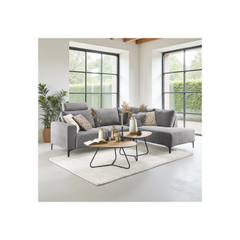 Hoekbank links Fabria middel donkergrijs basic comfort
