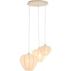 Hanglamp Moscito ecru linnen 3-lichts