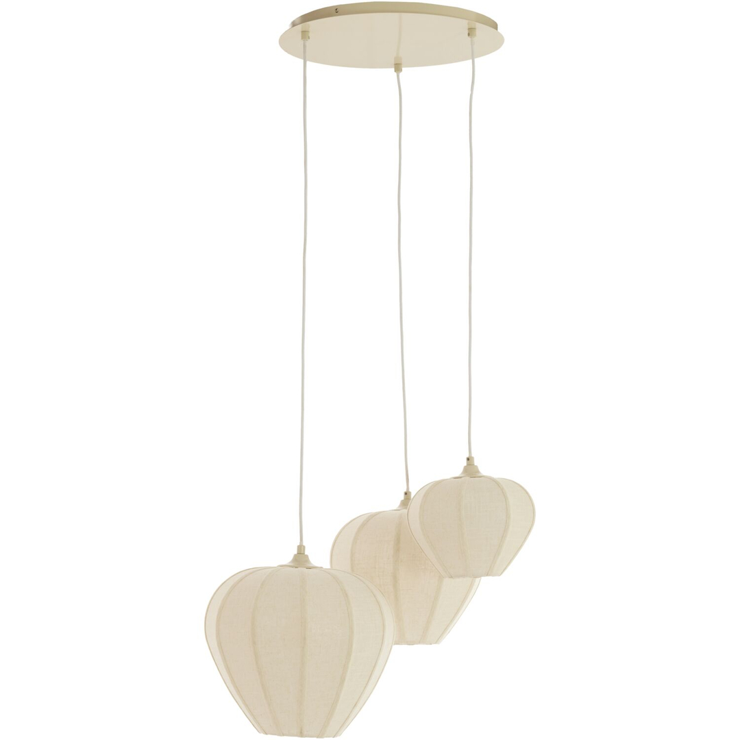 Hanglamp Moscito ecru linnen 3-lichts