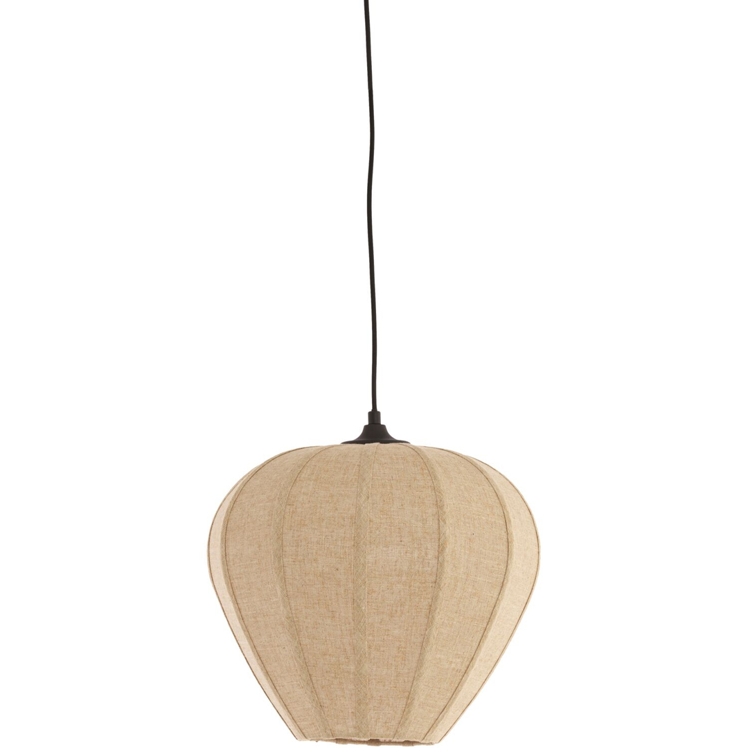 Hanglamp Moscito zwart ecru linnen 1-lichts