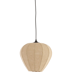 Hanglamp Moscito zwart ecru linnen 1-lichts